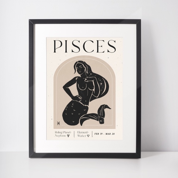 Pisces Zodiac Sign Wall Art Print Poster Unframed - Picture 5 of 5